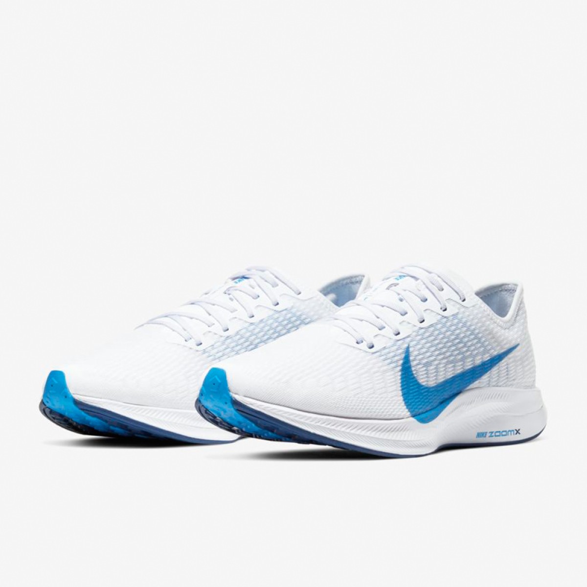 Nike Zoom Pegasus Turbo 2 White / Photo Blue / Blue Void A TURBOCHARGED SNEAKER THAT'S LIGHTER AND The Nike Zoom Pegasus Turbo 2 is updated with a feather-light upper, while innovative foam brings revolutionary