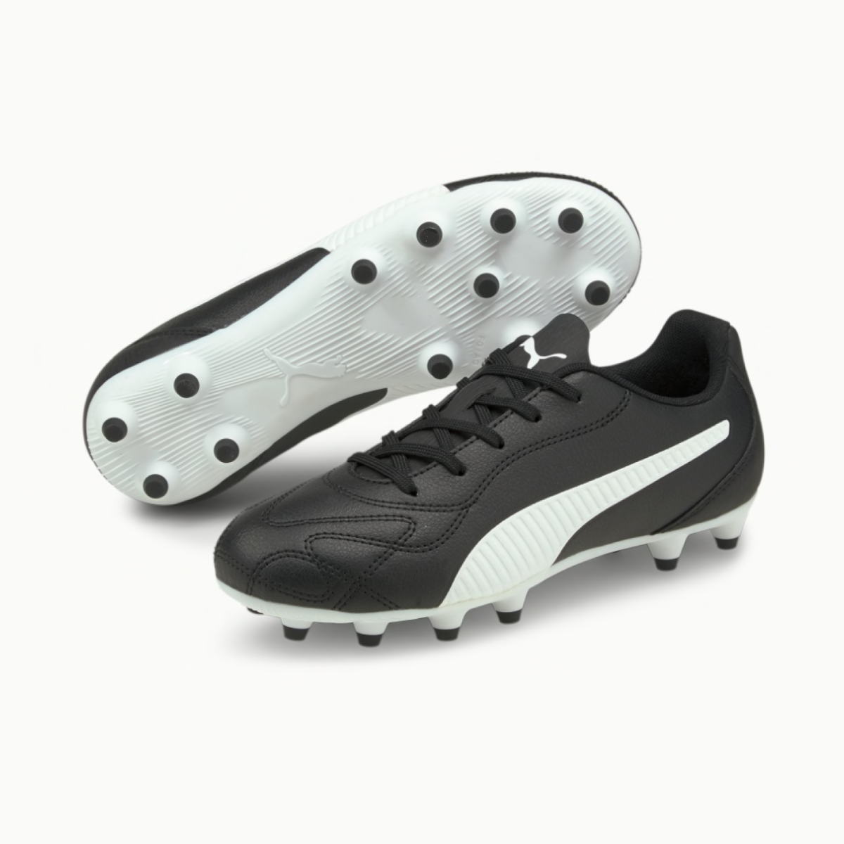 Puma Monarch 2 FG/AG Junior Football Boots Black / White A low ...