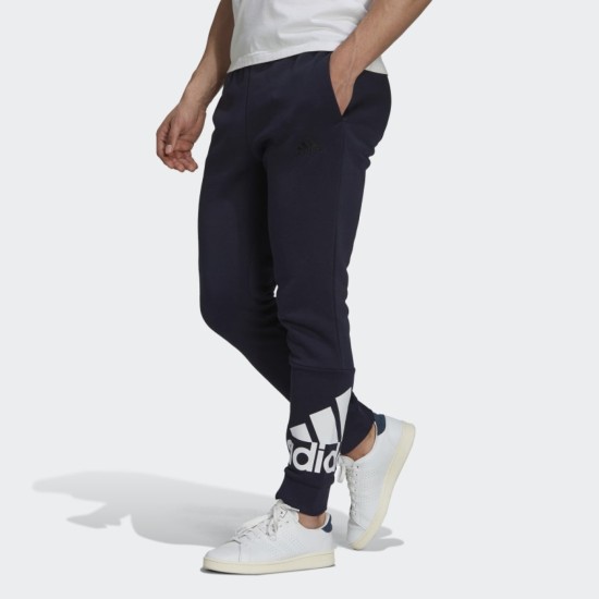 adidas Essentials Fleece Tapered Cuff Logo Pants Navy