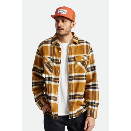 Brixton Bowery Flannel Shirt Medal Bronze