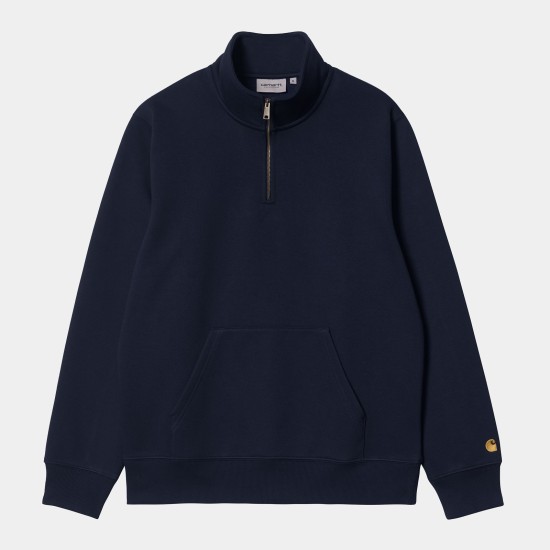 Carhartt WIP Chase Logo Half Zip Sweatshirt Navy