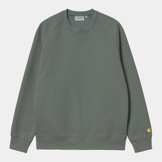 Carhartt WIP Chase Logo Sweatshirt Thyme / Gold