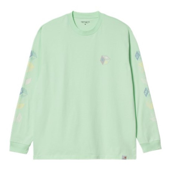 Carhartt WIP Cube Long Sleeved T-Shirt Pale Spearmint