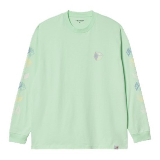 Carhartt WIP Cube Long Sleeved T-Shirt Pale Spearmint