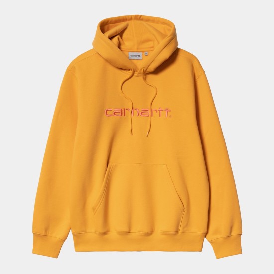 Carhartt WIP Embroidered Hooded Sweatshirt Pale Orange / Elba