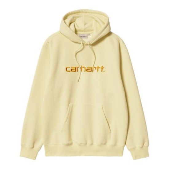 Carhartt WIP Embroidered Hooded Sweatshirt Soft Yellow / Popsicle