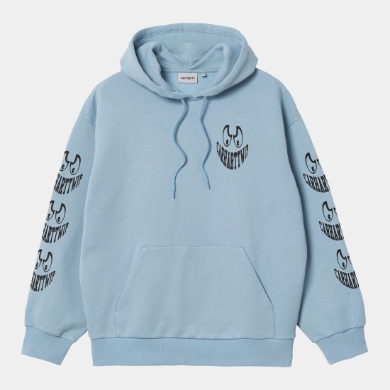 Carhartt WIP Grin Hooded Sweatshirt Frosted Blue