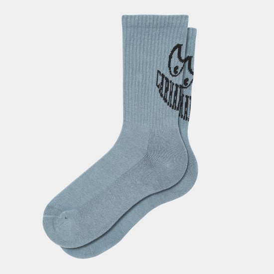 Carhartt WIP Grin Socks Frosted Blue / Black