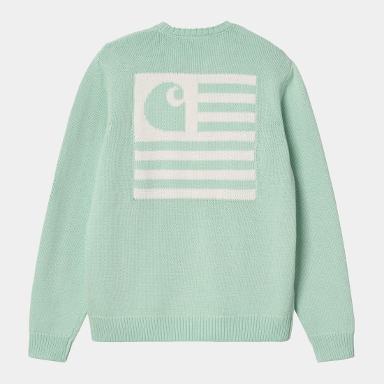 Carhartt WIP State Knit Sweater Pale Spearmint Green