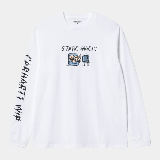 Carhartt WIP Static Long Sleeved T-Shirt White