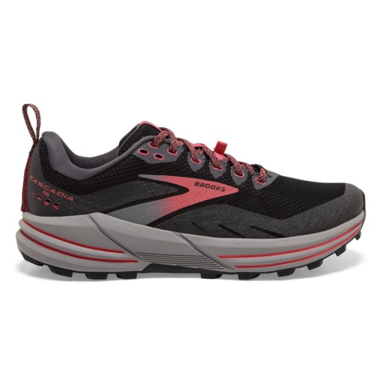 Brooks Cascadia 16 GTX Black / Blackened Pearl / Coral