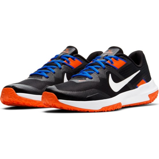 Nike Varsity Compete TR 3 Black / White - Racer Blue - Orange The Nike Compete TR 3 gives you stability and traction during lifts or agility drills. Durable construction from