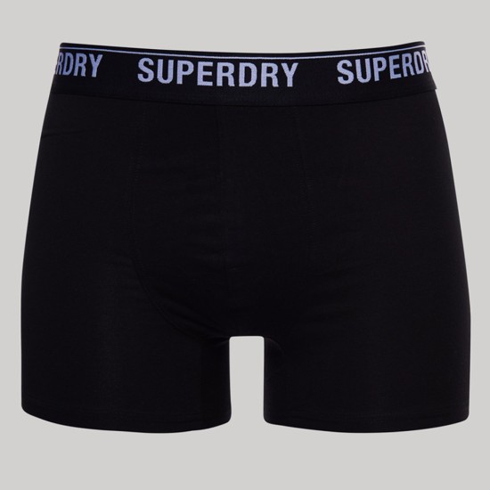 Superdry Multi Logo 3 Pack Of Boxer Shorts Black