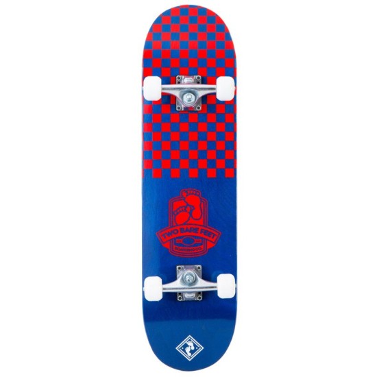 Two Bare Feet Checkmate Complete Skateboard Blue