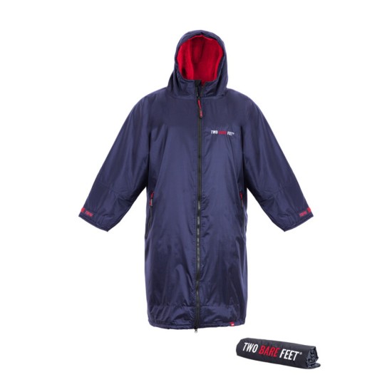 Two Bare Feet Kids Weatherproof Changing Robe & Mat Navy / Red