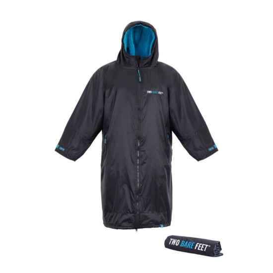 Two Bare Feet Weatherproof Changing Robe with Mat Black / Blue