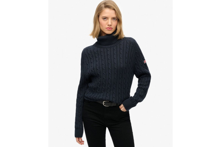 Superdry Slouchy Cable Roll Neck